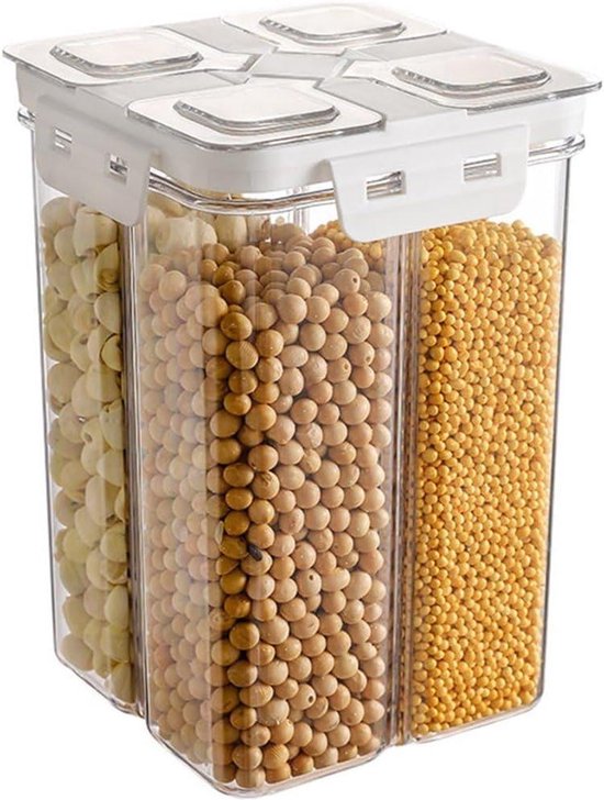 4 Grates Sealed Jar Cereal Storage Box Fresh Keeping Box Food Storage Container for Cereals and Various Cereals