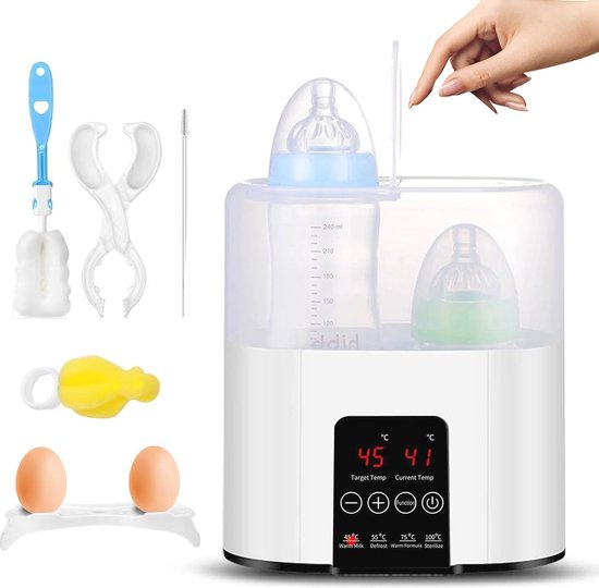 4-in-1 Flessenwarmer voor Babyvoeding - Snel Opwarmen en Steriliseren met LCD-Display van $