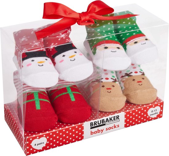 4 Pairs Baby Socks Set for Boys and Girls 0-12 Months - Cute Gift Box with Assorted Designs for Newborns