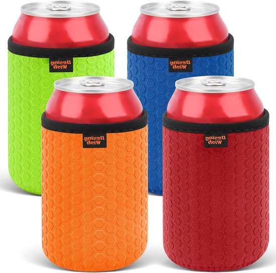 4 Stuks 30ml Can Cooler Sleeve - Neopreen Houder voor Blikjes, Isolerende Koelers voor Dranken, Antislip Design