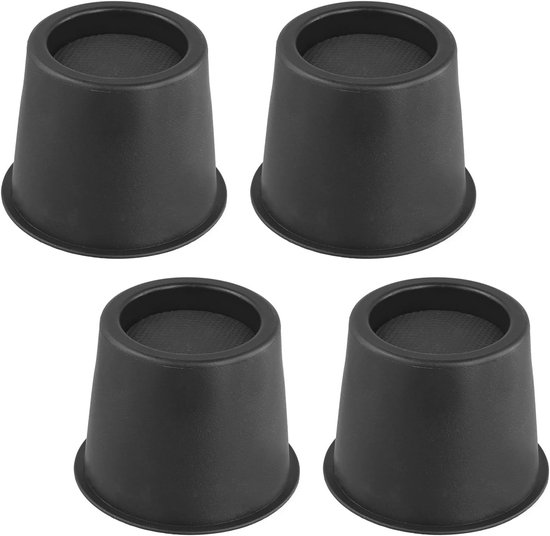 4 Stuks Bedverhogers 10 cm - Robuuste Ronde Meubelverhogers Tot 990 kg voor Bed, Bank, Bureau, Stoel, Koelkast van Merkloos