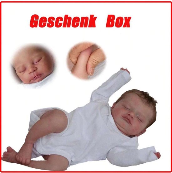 45 cm Handgemaakte 3D Reborn pop Rosalie met witte huid van Merkloos