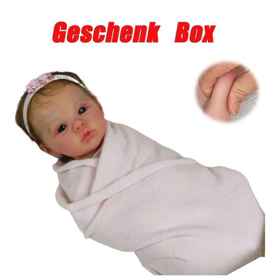 45 cm reborn babypop met 3D-huid en zichtbare aderen - verzamelpop van Merkloos