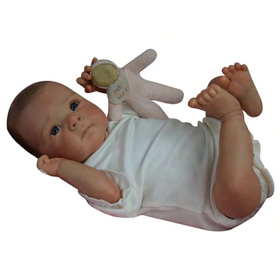 45 cm Reborn peuterpop met katoenen lijfje, zachte pasgeboren pop, met de hand gedetailleerd beschilderd met zichtbare aderen in 3D-effect van NPK Collection