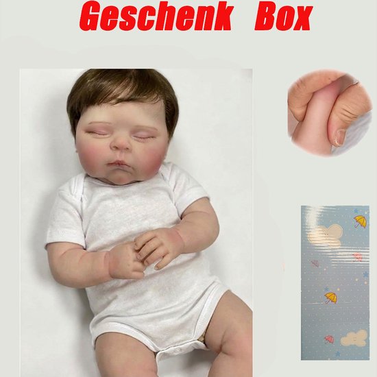 48CM Reborn Baby Soft Body Peaches-pop met 3D-huid, meerdere lagen schilderen met carpale Hiar Touch-pop van AYRA.