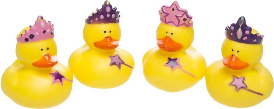 4x Badeendjes prinsessen badspeelgoed 5 cm - Speelgoed - Badspeeltjes - Badeendjes van Merkloos