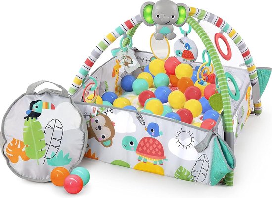 5-in-1 Your Way Ball Play Activity Gym & Ball Pit - Volledig TropischMeerkleurig - Bright Starts play mat baby van Bright Starts