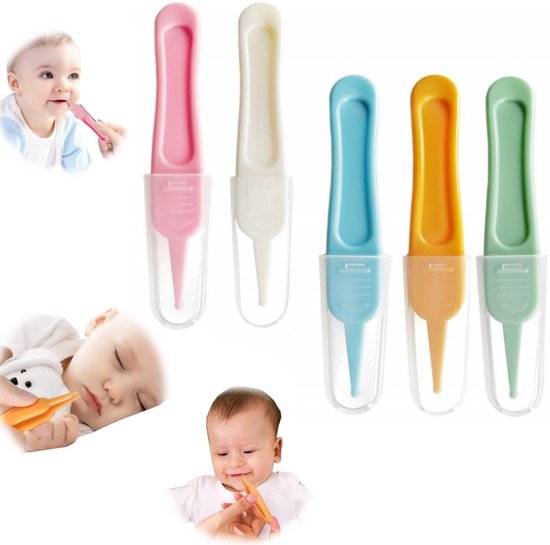 5 neusclips voor baby's, met ronde kop, veilig en betrouwbaar, verwijdert neusslijm, reinigt de neusholte, neusverzorgingsset voor pasgeborenen, hygiënische babyproducten. van Merkloos