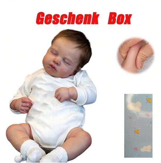 50 cm 3D beschilderd met zichtbare aderen, zachte siliconen Reborn babypop van Merkloos