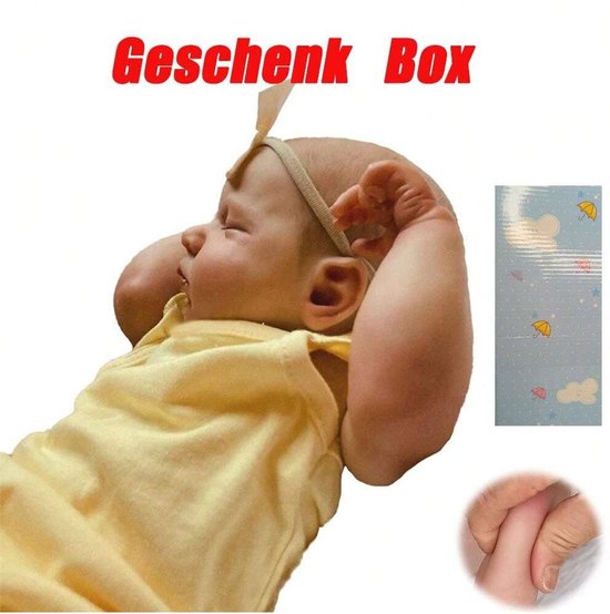 50 cm pasgeboren babypoppen, zacht, knuffelbaar lijfje, Loulou, slapend, levensechte 3D-huid met zichtbare aderen, hoogwaardige handgemaakte pop van Merkloos