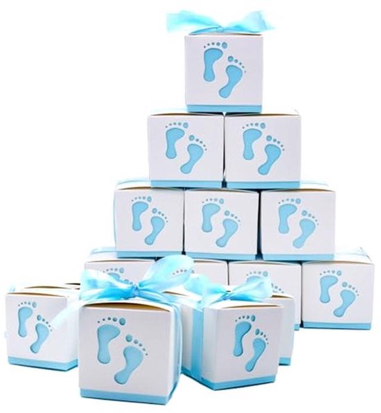 50 stuks pasgeboren baby voetafdrukken snoepdozen - perfect voor babyshower, verjaardag en feesttafel decoratie van Merkloos