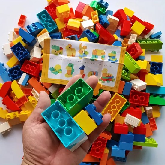 500g Educatieve Bouwblokken - DIY Grote Deeltjes Speelgoed - Geschikt voor Duplo® - Ontworpen voor Creativiteit en Verbeelding - Ideaal Cadeau voor Kinderen van Merkloos