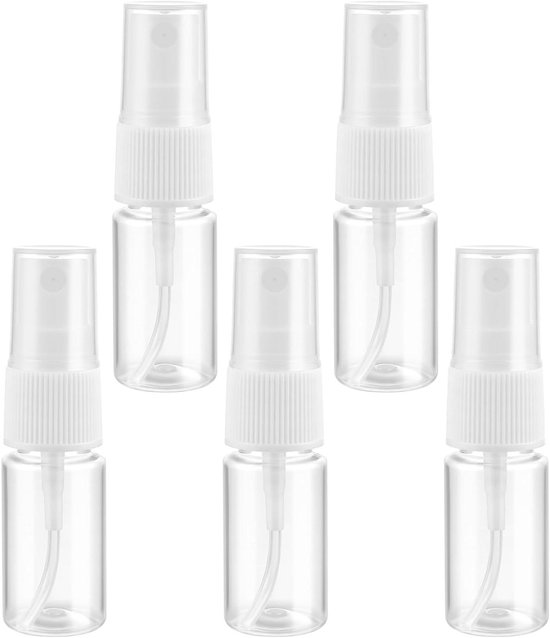 5x Navulbare Mini Spuitflessen 10 ml voor Cosmetica en Etherische Oliën - Fijne Nevel Verstuiver - Transparante Kunststof