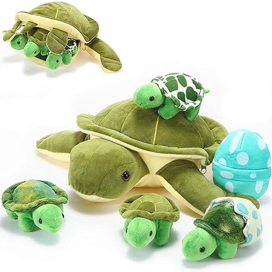 6 Delige Set Knuffeldieren - Pluche Schildpadden van 30 cm - Perfect voor Verjaardagen en Feestdagen van Merkloos