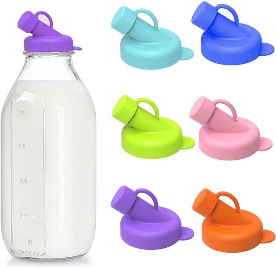 6 Pack Siliconen Deksels - 48 mm Lekvrije Flessendoppen Voor Glazen Flessen - Universele Stanpac/Libbey Compatibiliteit - Set van 6 van Merkloos