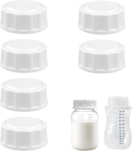 6 Pcs Reistas Flessendoppen - Baby Fles Sluiting - Vervangende Babyflessen voor Philips Avent Flessen met Wijde Hals van Merkloos