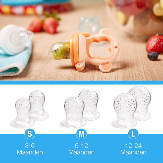 6 Silicone Spenen in 3 Maten | Veilig + BPA-Vrij Fopspeen Borst Spenen Fruit Spenen Baby Lollipop Teether van The Twiddlers