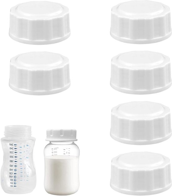 6 Stuks Flessendoppen voor Babyflessen, Reisflessendoppen, Vervangende Doppen voor Glazen Flessen en Plastic Flessen