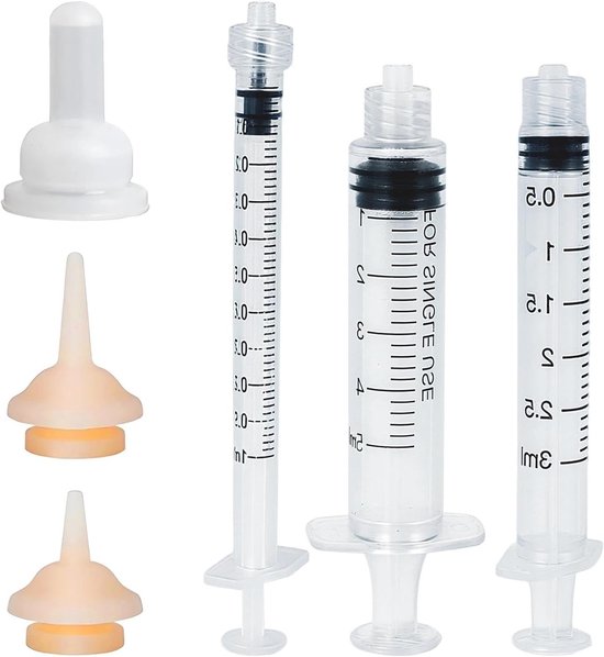 6 Stuks Silicone Flesje en Spuit voor Huisdieren en Wilde Dieren, Geschikt voor Puppy’s en Kittens, Ideaal voor Voeding en Hydratatie