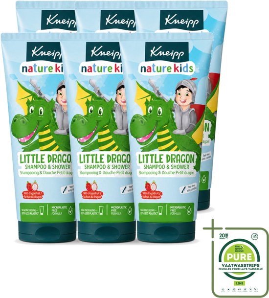 6 x Kneipp - Shampoo & Showergel - Little Dragon - 200 ml - Grootverpakking - Kinderbad - Kinderhaar - Douchegel - Shampoo - Geur Dragonfruit