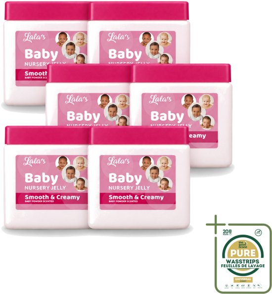 6 x Lala's - Baby Vaseline - Hydraterend - Zachte Babyhuid - 368g - Babyhuid Verzorging - Hydraterende Crème - Droge Huid - Baby Crème - Zachte Huid