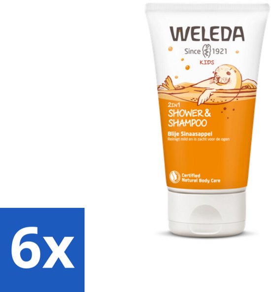 6 x WELEDA - 2-in-1 Shampoo & Body Wash - Kids - Blije Sinaasappel - 150 ml - Kinder Shampoo - Baby Shampoo - Biologische Shampoo - Natuurlijke Shampoo - 2 In 1 Shampoo van WELEDA