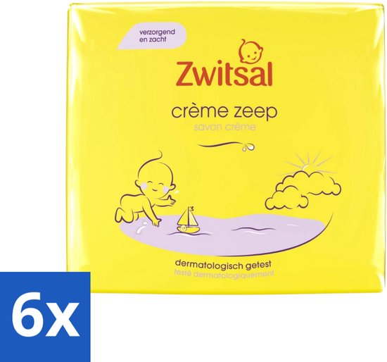 6 x Zwitsal Crème Zeep 2 x 90 gr - Babyzeep - Babyhuid - Milde Reiniging - Voedende Zeep - Zwitsal van Merkloos
