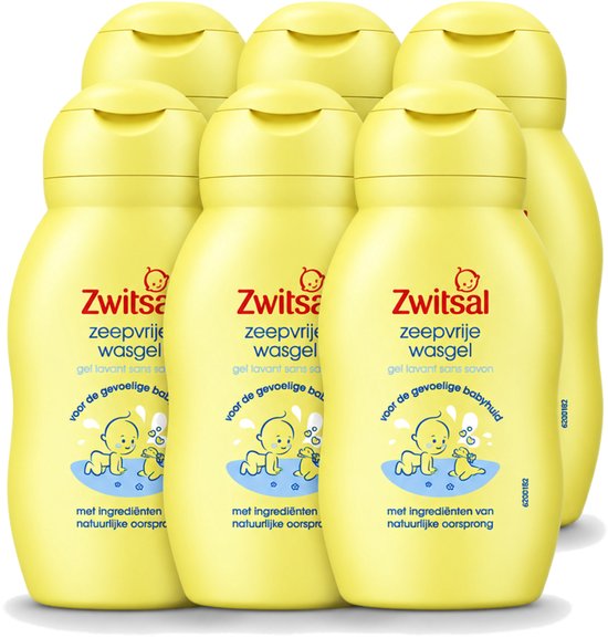6 x Zwitsal - Wasgel Mini - Zeepvrij & Mild - 75 ml - Reisformaat - Voordeelverpakking - 6 stuks