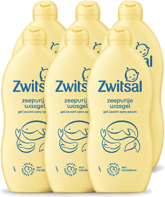 6 x Zwitsal – Wasgel – Zeepvrij Baby – 700 ml - Voordeelverpakking - 6 stuks