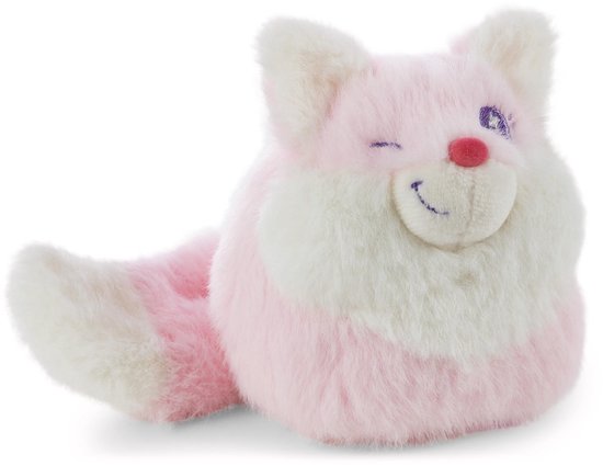 62834 Knuffeldier vos, 10 cm, roze, knuffeldier, zacht pluche, schattig pluchen dier om te knuffelen en te spelen, voor kinderen en volwassenen, geweldig cadeau-idee