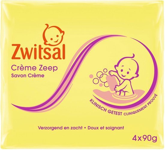 6x Zwitsal Crème Zeep Baby 4 x 90 gr van Zwitsal