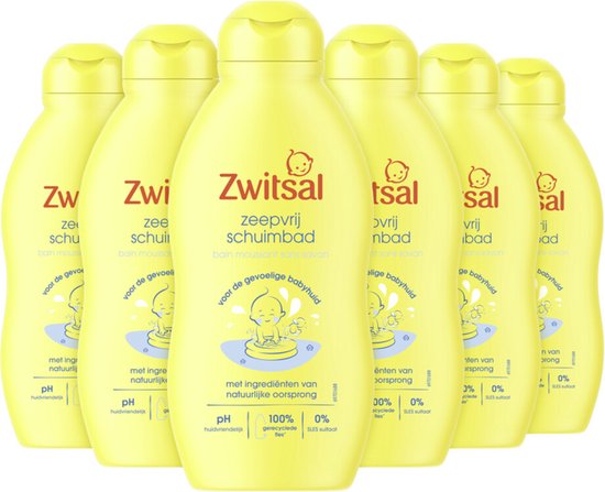 6x Zwitsal Zeepvrij Schuimbad 200 ml van Merkloos