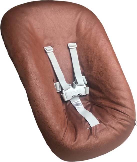 #79 newborn hoes, Cognac suéde look, Stokke Tripp Trapp. Ook geschikt voor Kidsmill Up. van Ukje