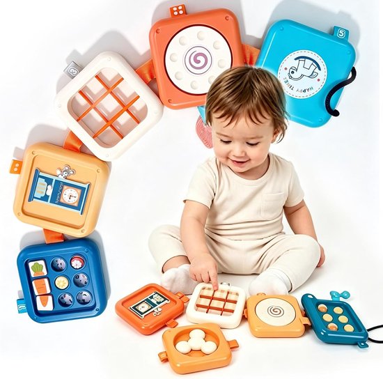 8-in-1 activiteitenkubus – Montessori busy board speelgoed – sensorisch speelgoed