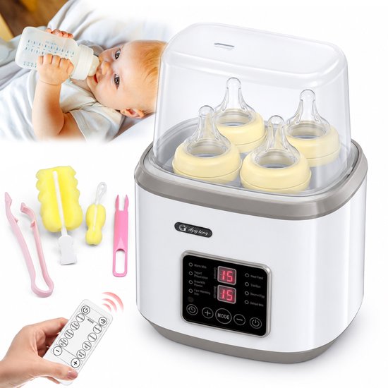 8 in 1 Flessenwarmer - Intelligente Flessenverwarmer - Verwarming van Bloeistoffen en Eten - Dubbele Bediening - Snel Opwarmen - Opwarmen, warmhouden, ontdooien en steriliseren - BPA vrij - Thermostaat - Incl. Schoonmaakset - AIMASON