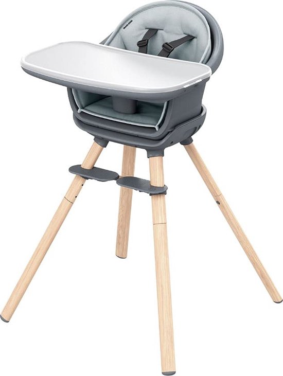 8-in-1 kinderstoel, verstelbare kinderstoel, kinderstoel die meegroeit met het kind, kinderstoel met tafel, vanaf ca. 6 maanden tot 5 jaar, 0-22 kg, Beyond Graphite (grijs) van Hauck