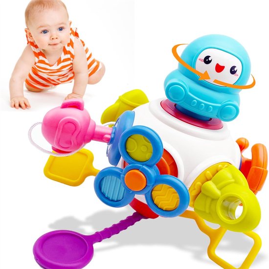 8-in-1 Motorische Kubus - Baby Montessori Speelgoed - Ruimte drukke kubusspeelgoed voor 0-3-jarigen, Fijne Motoriek en Angstverlichting - Vroegschoolse Educatie Speelgoed als Verjaardagscadeau voor Jongens en Meisjes van Zamnn