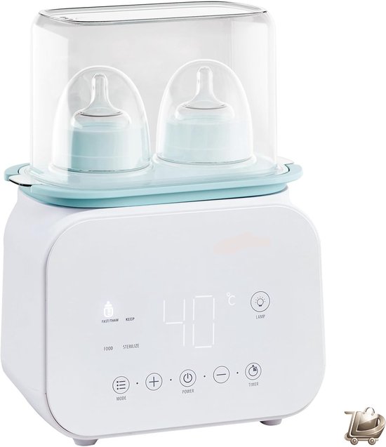 8 in 1 Multifunctionele Babyflesverwarmer - Babyvoeding Verwarmer met Nauwkeurige Temperatuurregeling - Flesverwarmer voor 2 Flessen - Ontdooien Steriliseren en Verwarmen - Snelle Energiezuinige Babyfles Warmer - Bottle Warmer van Merkloos