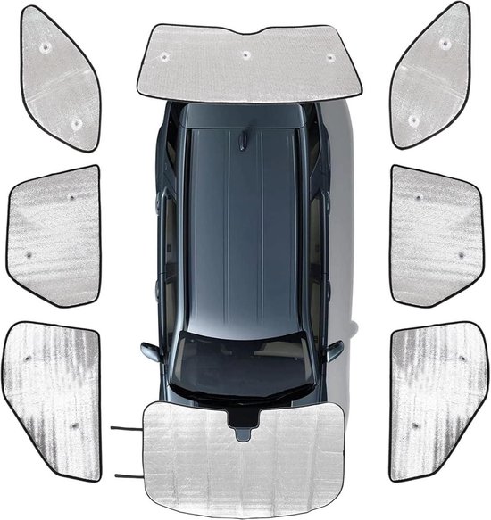 8 Piece Set Car Windshield Sunshade Sun Visor Protector for LR Land Rover L462 Discovery 5 2017-2022 - UV Rays Protection van Merkloos