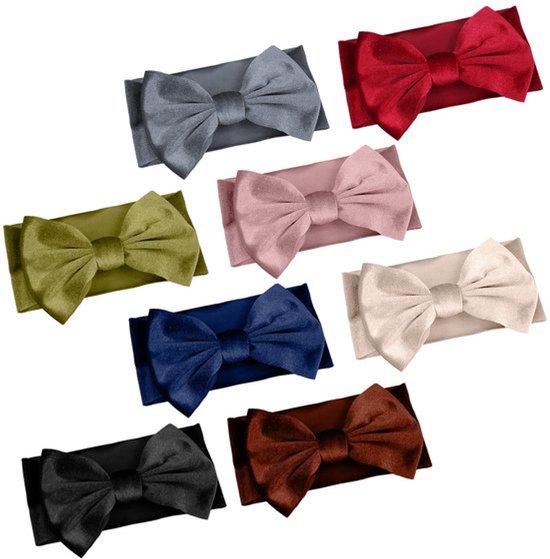 8 St Nouds voor Bébé en Velours, Doux Élastiques Extensibles Bandeaux voor Fille Attaches à Cheveux en Velours voor Tout-Petits voor Nouveau-Né Anniversaires Accessoires Foto