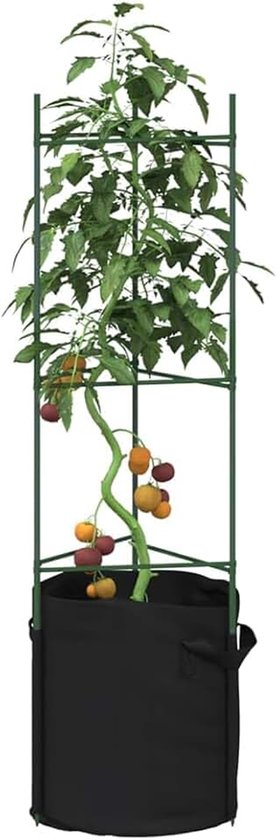8 stuks, 116 cm, staal - Verstelbaar, PE-coating, klikarmen, grondpunt, voor tomaten, komkommers, bonen