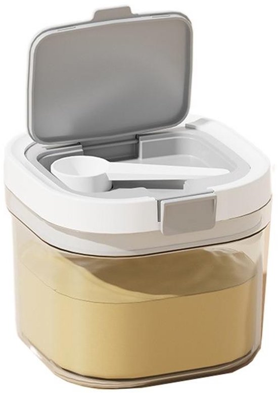 800ml Draagbare Reisdispenser voor Babymelkpoeder - Luchtdicht - Vochtwerend - BPA-vrij - Met Lepel & Laagopslag - Transparant