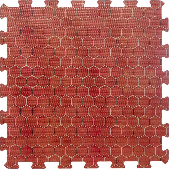 8x stuks Foam puzzelmat zwembadtegels/fitnesstegels terracotta tegeltjes 50 x 50 cm van LifeGoods