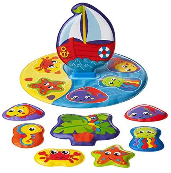 9-delige Badpuzzel met Kleurrijke Dieren voor Kinderen vanaf 6 Maanden | Drijvende Boot van Merkloos