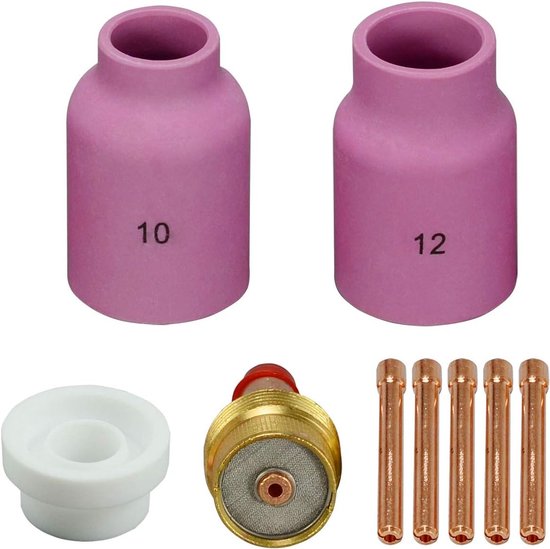 9 stuks gaslens en isolator set voor TIG-lassen