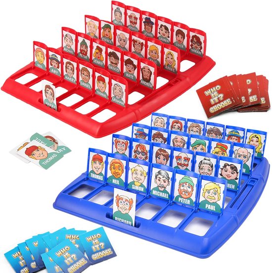 96 Stuks Wie is het Fun Bordspel Wie ben ik Klassiek bordspel Speelgoedspel voor kinderen voor familie- en feestplezier (kleur)