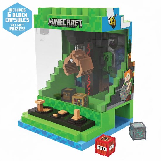A Ambassador® Minecraft Grijpmachine - Incl. 6 blokken met prijzen - Arcade - Klauwkraan - Coin Pusher - Snoepautomaat - Spelletjes - Games van Ambassador