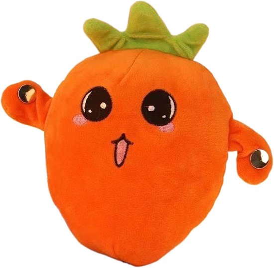 Aardbeien Pluche Dier - Muziek Knuffel - Sensorisch Spelen - Interactieve Melodieën - 22 cm - Oranje