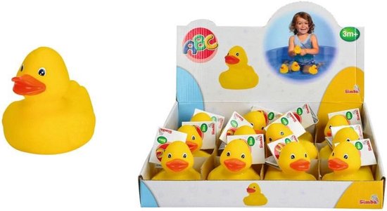 ABC Rubberen Eend 8 cm - Bad Speelgoed voor Baby's vanaf 3 Maanden