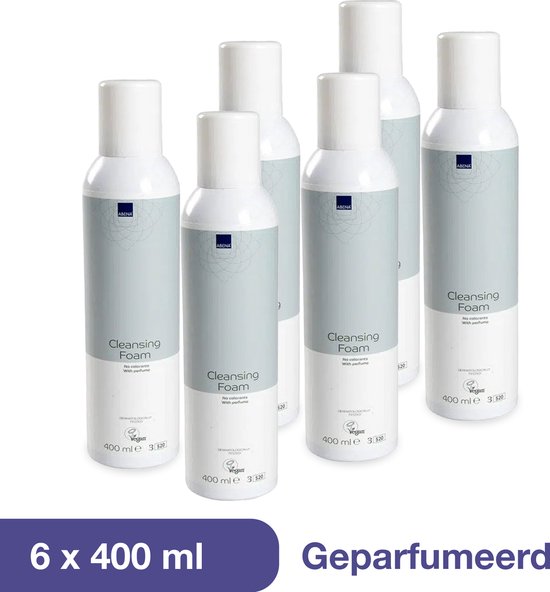 Abena Reinigingsschuim Voordeelverpakking - Reinigingsschuim voor Ontlasting - 6 x 400 ml - In Hygiënisch Sprayflacon - Licht Geparfumeerd - Voor de Gevoelige Huid - Vegan van Abena